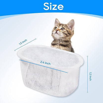 MyfatBOSS 10 Pack Cat Water Fountain Filter Replacement Fit for W300&W300B&W500 Water Fountains 67oz/2L & 71oz/2.1L & 118oz/3.5L Automatic Pet Fountain