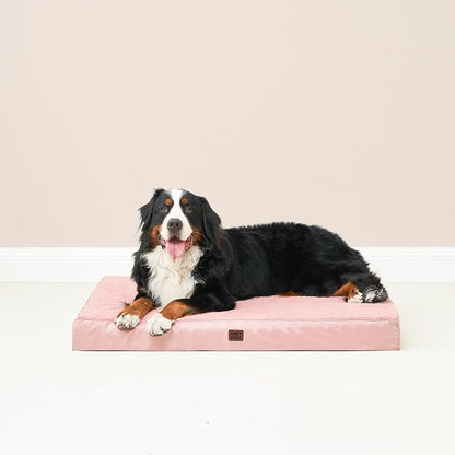 EHEYCIGA Orthopedic XL Dog Beds for Extra Large Dogs with Removable Washable Cover for Crate, Pink, 41x27