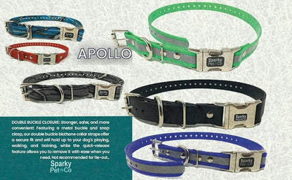 Sparky Pet Co - Apollo ECollar Replacement Strap - Dog Collar - Waterproof Biothane - Adjustable - Double Buckle - Quick Snap Metal Clasp - for Invisible Fence Systems - 1" x 30" (Orange Camo)