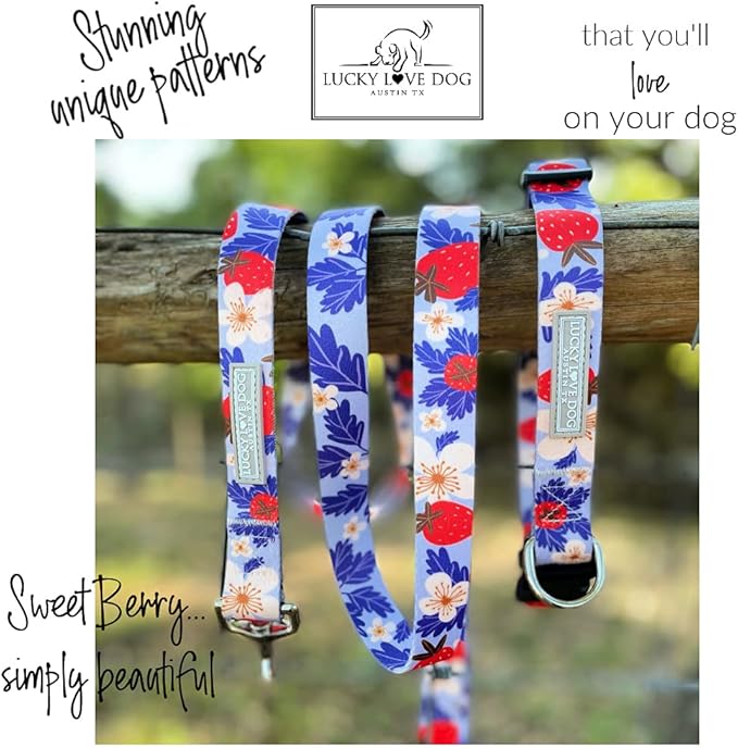 Lucky Love Dog - Adjustable Dog Collar with Easy Click Buckle for Large Ones, Durable, & Comfortable for Male & Female Dogs, Pet Collar for Puppies & Adult Dogs - Sweet Berry, Large
