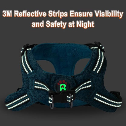 BARKBAY Dog Harness, Reflective Adjustable Puppy No Pull Harness, Breathable Soft, X-Small, Blue/Black