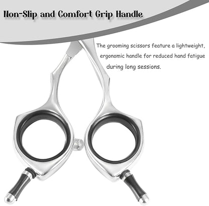 Momotou Dog Grooming Scissors 5 inch Small Straight Scissors Super Light Professional 440C Stainless Steel Pet Shears for Trimming Face and Paws Nose Ear Easy Use.