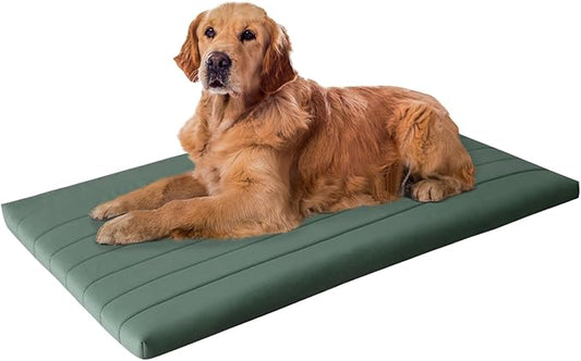 BALANCE Dog Crate Bed, Orthopedic Dog Bed Pad with Waterproof Liner, Washable Crate Foam Pet Mat for Large, Medium, Puppy Dogs Breeds, Mint Leaf, 48"x30"x2"