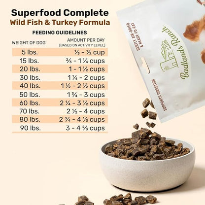 BADLANDS RANCH by Katherine Heigl – Superfood Complete Air-Dried Fish & Turkey Dog Food – High Protein with Superfoods for Daily Wellness & Consistent Nutrition – 64 oz (Pack of 2)