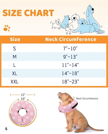 Supet Inflatable Dog Cone Collar Alternative After Surgery, Doggie Neck Donut Collar Recovery ECollar for Post Surgery, Soft Dog Cone for Small Medium Puppies Cats