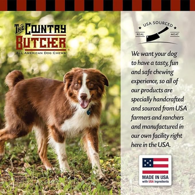 THE COUNTRY BUTCHER Giant Dog Bone for Aggressive Chewers, Large and Medium Breed Dog Treat, Natural, Tough, Chew Toy, Made in The USA, 1 Count