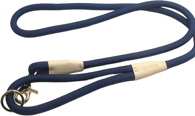 Lobster Snap Pet Leash 5FT, Special Strong Nylon Rope Dog Leash, Solid Color Rope Dog Lead for All Breed (Navy Blue, 5ft*10mm