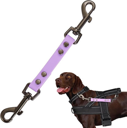 Dog Safety Collar Clip – Waterproof Backup Connector with Dual Hooks for Harness and Collar | Leash Safety Attachment for Training & Walking (Lavender, 9 inch)