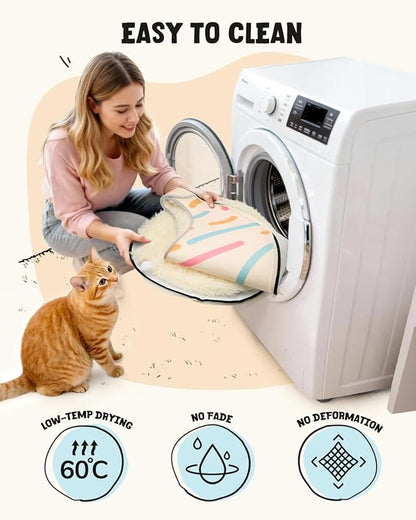 BurgeonNest 20-Inch Round Cat Bed Cave, Enclosed Hooded Pet Bed for Indoor Cats, Cozy Anti-Collapse Cave with Soft Plush, Waterproof EVA Shell, Fully Washable, Shape Retention, Beige