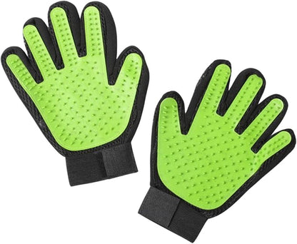 Pet Grooming Gloves – 1 Pair – Deshedding & Bath Massage Mitts for Dogs & Cats – Choose from 5 Colors – Adjustable, Reusable & Easy to Clean (Lime Green)