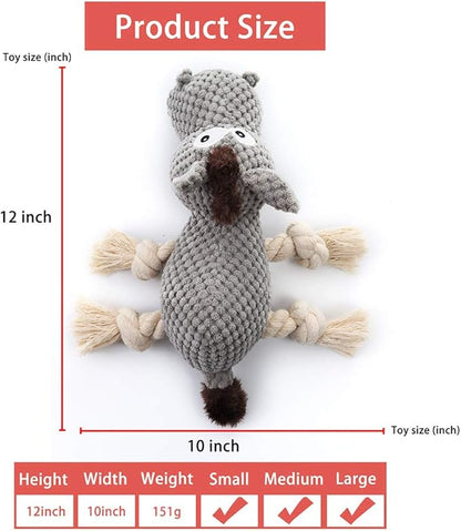 Sedioso Dog Toy, Large Dog Squeaky Toys, Stuffed Animal Dog Plush Toy for Puppy, Small, Middle, Large Dogs (Donkey(Grey))