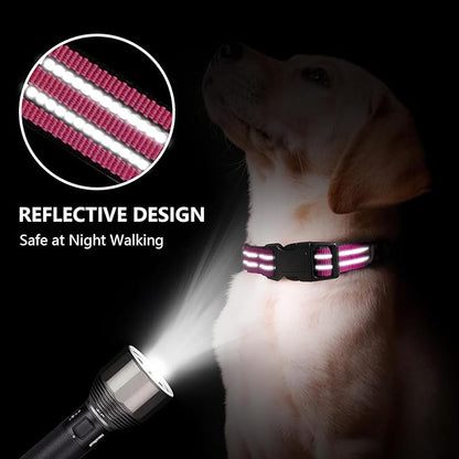 Hikiko Martingale Dog Collars Reflective Nylon Dog Collar with Quick Release Buckle Adjustable Training No Slip Dog Collar (X-Large, Hot Pink)