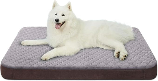 JoicyCo Large Dog Bed, Orthopedic Foam Dog Beds Mattress, 40 inch Joint Relief Pet Sleeping Beds, Non Slip Bottom with Removable Washable Cover, Grey