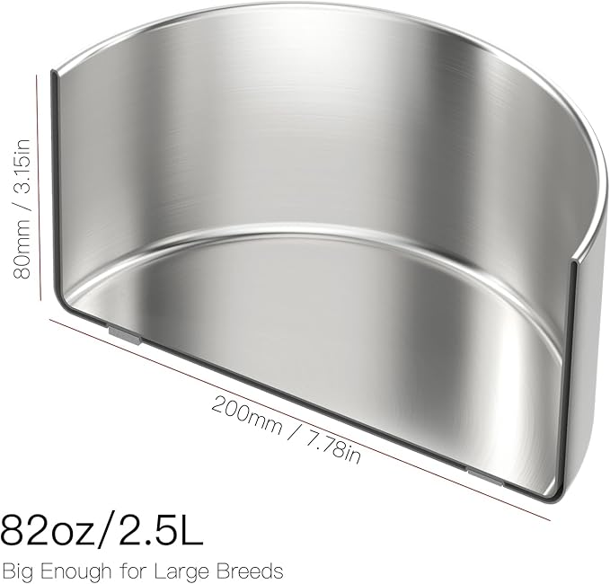Feedoo 2L Double Layers 304 Stainless Steel Dog Bowl - Insulated & Durable | Non-Slip Base | Easy to Clean | BPA-Free Safe Dog Food and Water Bowl