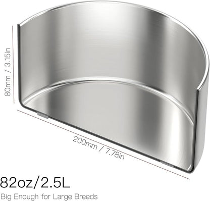 Feedoo 2L Double Layers 304 Stainless Steel Dog Bowl - Insulated & Durable | Non-Slip Base | Easy to Clean | BPA-Free Safe Dog Food and Water Bowl