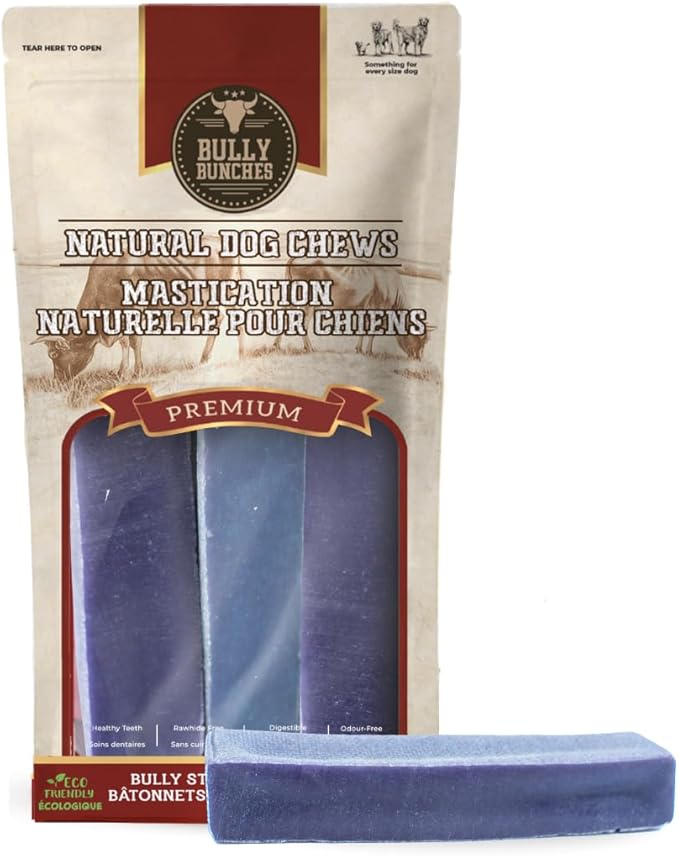 Bully Bunches Premium Fruit-Flavored Himalayan Yak Chew for Dogs - 100g, All-Natural, Long-Lasting, Authentic Yak Milk, Healthy Dental Chew, High-Protein (Medium Blueberry - 3PK, Blueberry)
