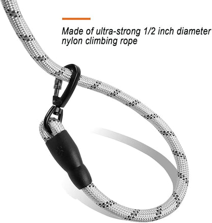 BARKBAY Dog Leashes for Large Dogs Heavy Duty Dog Leash 4/5/6 FT with Comfortable Padded Handle and Highly Reflective Threads for Medium Large Dogs Walking Training Running (4FT-1/2'',Gray)