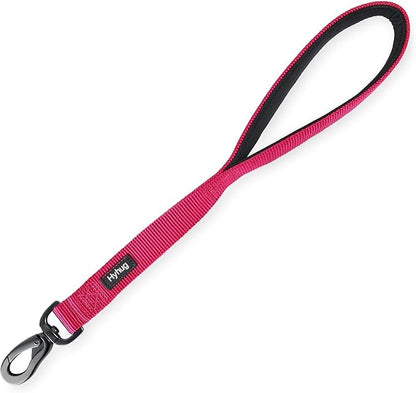 Hyhug Sturdy Nylon 18'' Short Leash with Comfortable Cushion for Giant Large Medium Boy and Girl Dogs -Daily Use Walking and Training. (18 Inches, Rose Red)