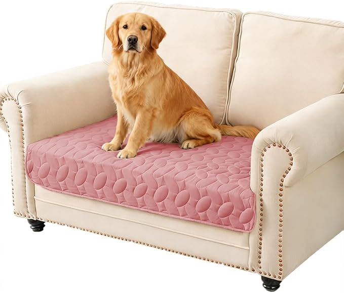 Ameritex Waterproof Pet Bed Cover Anti-Slip Dog Bed Blanket for Sofa and Furniture Waterproof New Pattern Design (Pink, 30x53 Inch (Pack of 1))