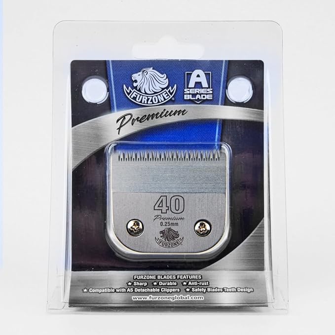 FURZONE Detachable Blade - Size 40 Blade 1/100", Made of Extra Durable Japanese Steel, Compatible with Most Andis, Oster, Wahl A5 Clippers