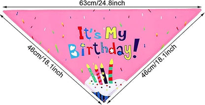Pet Birthday Party Set,Dogs Bandana and Dog Birthday Hat with Star Pattern Design, Adjustable Sequin Bow tie Accessories, Blue Birthday Boy Scarf (Dark Blue)