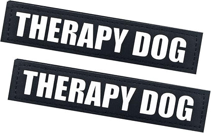 2Pack Black Service Dog Patch, Removable Dog Vest Patches, in Training Dog Patch, Dog Harness Patches with Hook Backing, Therapy Dog-S