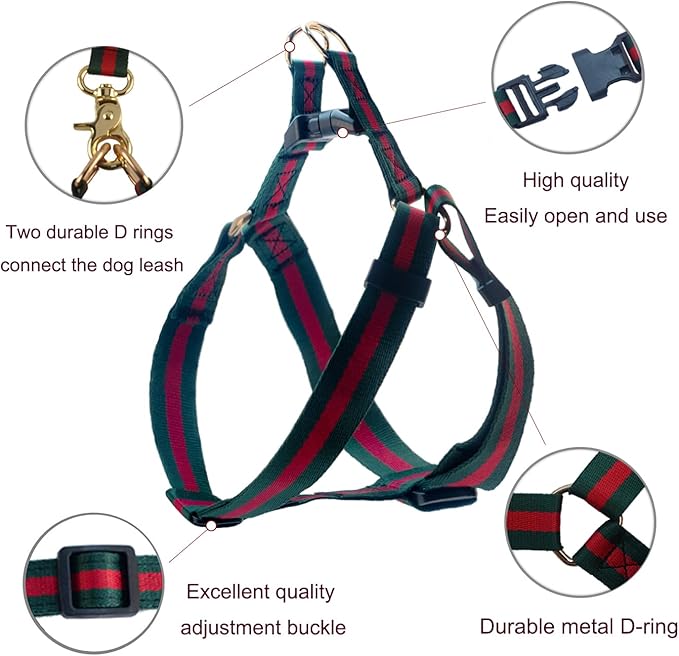 Premium and Stylish Dog Collar Harness and Leash,Soft Comfortable，Chest Adjustable Pet Harness,Luxury Fashion Dog Harness Leashes Set Gift for Big Dogs