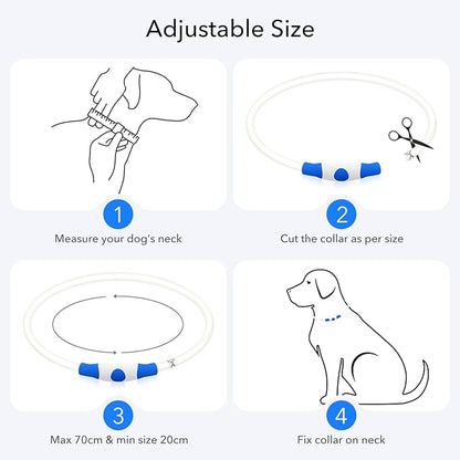 Colaseeme LED Dog Collar, Light Up Dog Collar 1 Count USB Rechargeable TPU Glow Safety Dog Necklace Light, Dog Lights for Small Medium Large Dogs, Please Do Not Use Fast Charging (Blue)