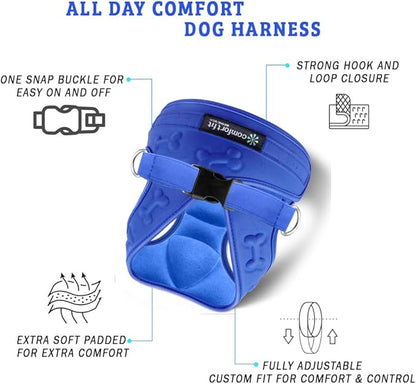 Comfort Fit All Weather Dog Harness No Pull Soft Padded Extra Comfort Step in Dog Harness with Adjustable Buckles Easy Control Vest Harness for Small Medium Large Dogs Inside Velvet Plush