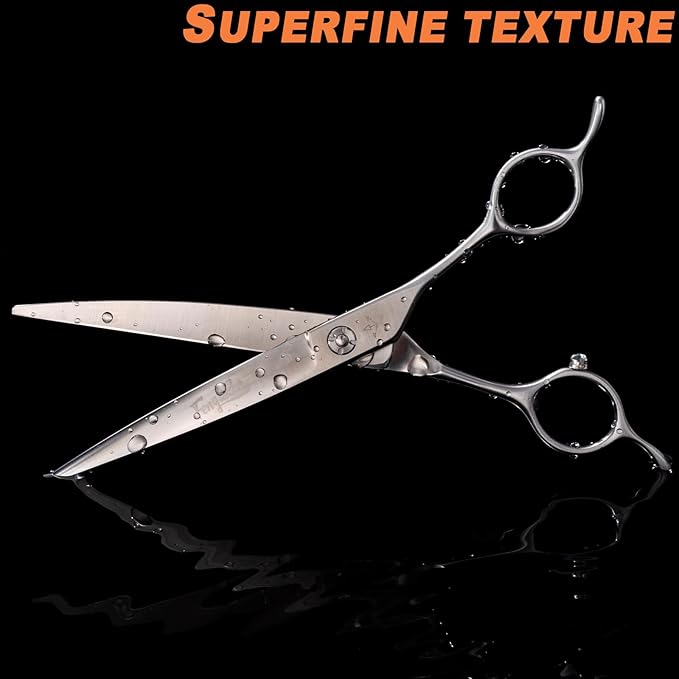 High-end Professional Dog Grooming Curved Scissors Pet Curved Shears 7 Inches Extremely Very Sharp Made Of Stainless Steel Alloy By Hand For Dog Cat Groomer