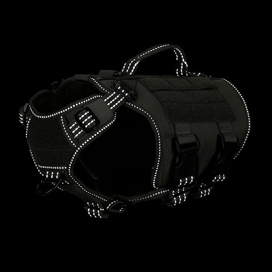 ICEFANG GN3 Tactical Dog Harness with 6X Quick Release Buckles,Molle Compatible Dog Vest,Adjustable Snug fit, Loop Panels for Dog Patch,No Pulling Front Leash Clip (X-Small (Pack of 1), Ranger Green)