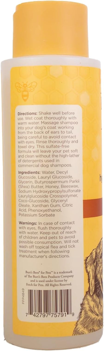 Burt's Bees for Pets Hypoallergenic Shampoo for Dogs with Shea Butter and Honey, 95% Natural Origin Formulas, Shampoo for Sensitive Dogs - Gentle Dog Shampoo, 16 oz