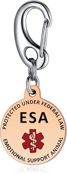Leash King Service Dog Tag/ESA Animal Tag - Double Sided with Federal Protection & Red Medical Alert Symbol| Easily Attach to Collar, Harness, Vest | Service Dog Identification Tag