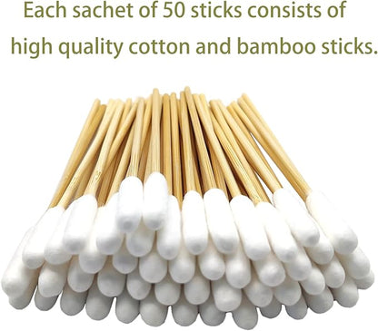 800 Count Bulk Dog Ear Swabs, 4.72 Inch Bamboo Cotton Buds Refill for Small to Medium Dogs & Cats – Precision Tips for Grooming, Tear Stains & Wax Removal (16 Resealable Packs)