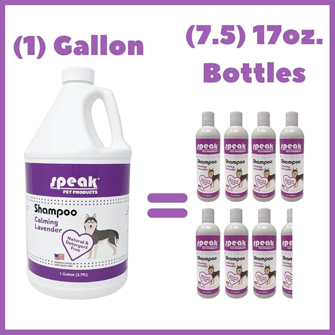 Speak Pet Products Natural Dog Shampoo with Pump, Calming Lavender, 1 Gallon