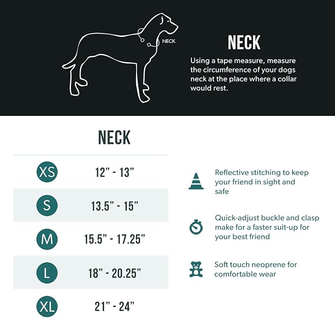 EzyDog Neo Dog Collar - Waterproof & Reflective Dog Collar with Soft Padded Neoprene for Comfort & Durable Nylon – Features Quick Release Buckle and Built-in ID Clip (Small, Orange)