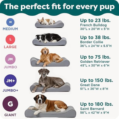 FurHaven Orthopedic Dog Bed for Large Dogs, Luxe Lounger Contour Mattress with Solid Orthopedic Foam Slab for Joint Support, Removable Washable Cover, Jumbo XL, Plush Suede, Chocolate