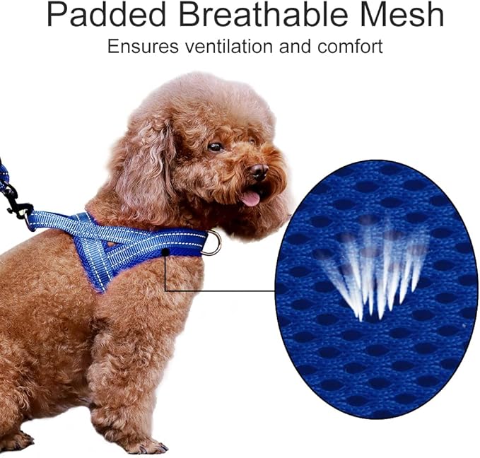 Plutus Pet No Pull Dog Harness with Breathable Mesh Padded, Adjustable Reflective Escape Proof Dog Harness, Quick Fit Dog Vest Harness for Small Medium Large Dogs(XS, Navy Blue)