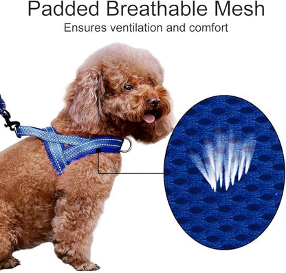 Plutus Pet No Pull Dog Harness with Breathable Mesh Padded, Adjustable Reflective Escape Proof Dog Harness, Quick Fit Dog Vest Harness for Small Medium Large Dogs(M, Navy Blue)