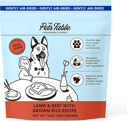 The Pets Table Lamb & Beef with Brown Rice Air Dried Dog Food, 1lb / 16 oz Bag