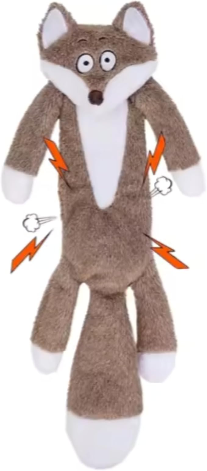 Plush Fox Dog Toy – Squeaky & Crinkle, No Stuffing, Soft – For Small, Medium & Large Dogs, All Breeds – Perfect for Puppies & Senior Dogs, Premium Safe Chew Play