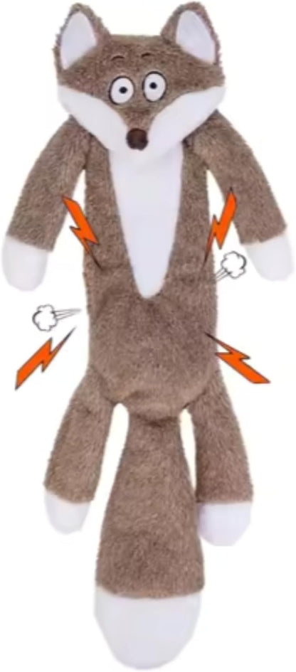 Plush Fox Dog Toy – Squeaky & Crinkle, No Stuffing, Soft – For Small, Medium & Large Dogs, All Breeds – Perfect for Puppies & Senior Dogs, Premium Safe Chew Play