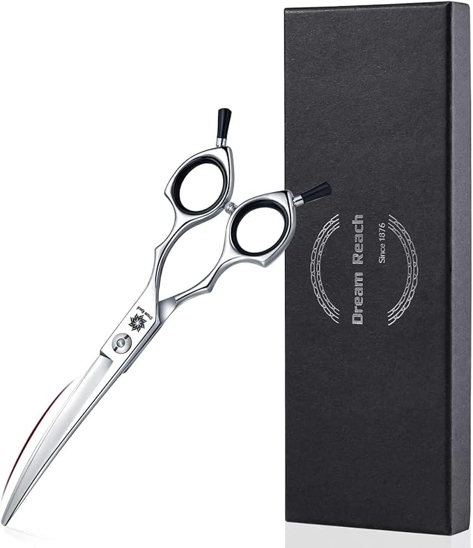 Dream Reach Dog Grooming Scissors - 6.5" Professional Downword Curved Shears for Cats Dogs