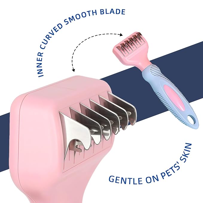 HOP Home of Paws Professional Pet Dematting Comb for Dogs and Cats, Stainless Steel Rounded Teeth, Gentle Knot and Tangle Removal Tool, Grooming Supplies