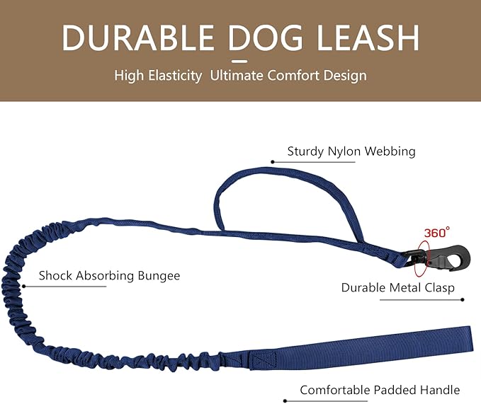 DAGANXI Tactical Dog Collar, Adjustable Military Training Nylon Dog Collar with Control Handle and Heavy Metal Buckle for Medium and Large Dogs, with Patches and Airtags Case (Midnight Blue-Set, L)