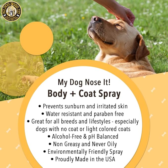 Coat and Body Spray - Sun Protection for Your Dog, Protects Against Harmful UVA/UVB Rays