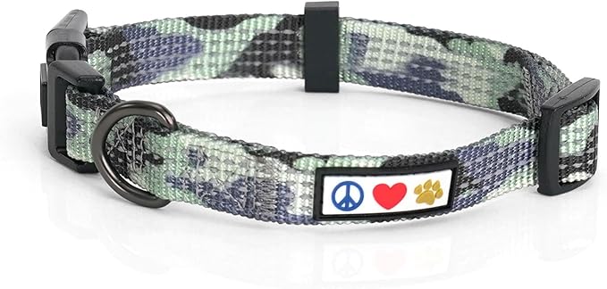 Pawtitas Reflective Camouflage Grey Puppy or Dog Collar, Large