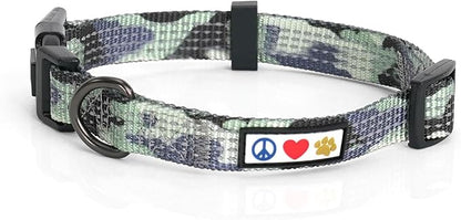 Pawtitas Reflective Camouflage Grey Puppy or Dog Collar, Large
