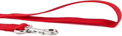 Nylon Dog Training Leash, Traction Rope, 4/5/6 Feet Long, 3/4 Inch 1 Inch Wide, for Small and Medium Dogs (1'' x 4 FT, Red)