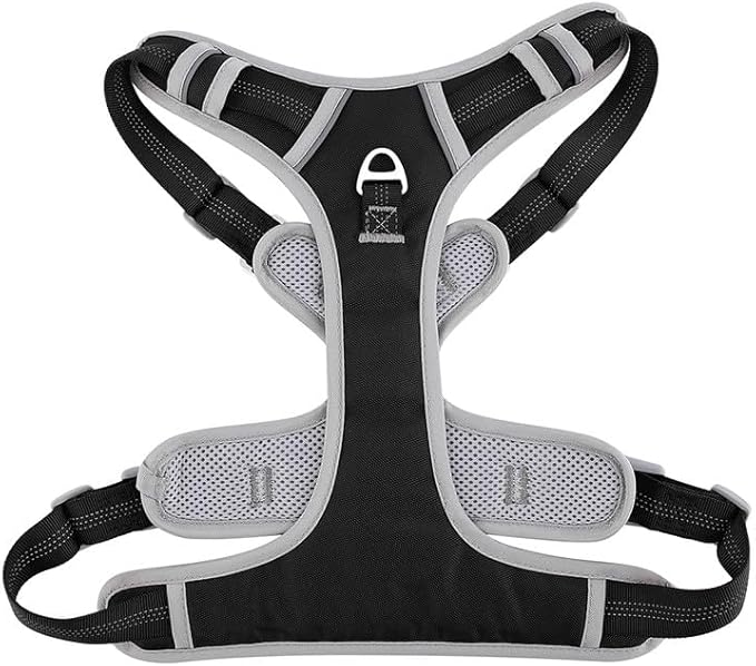 Paawpal Adjustable Dog Harness - No Pull, Reflective, Soft Padded for Small, Medium, Large Dogs - Includes Leash and Collar Black M